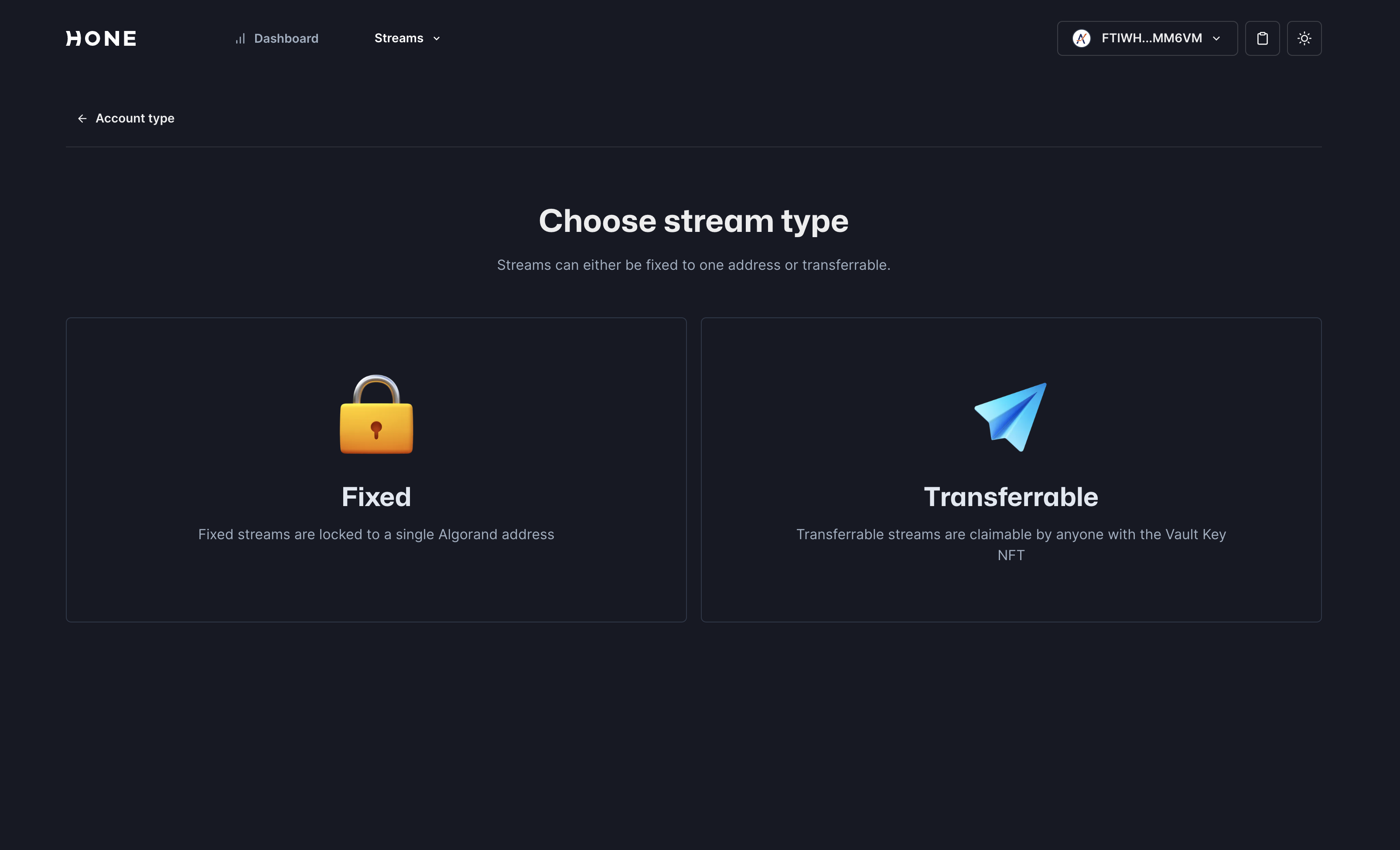 Stream type option step